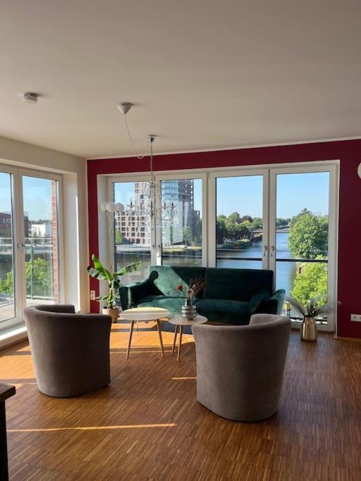 Penthouse-Wohnung Mit Flussblick Oldenburg Kültér fotó